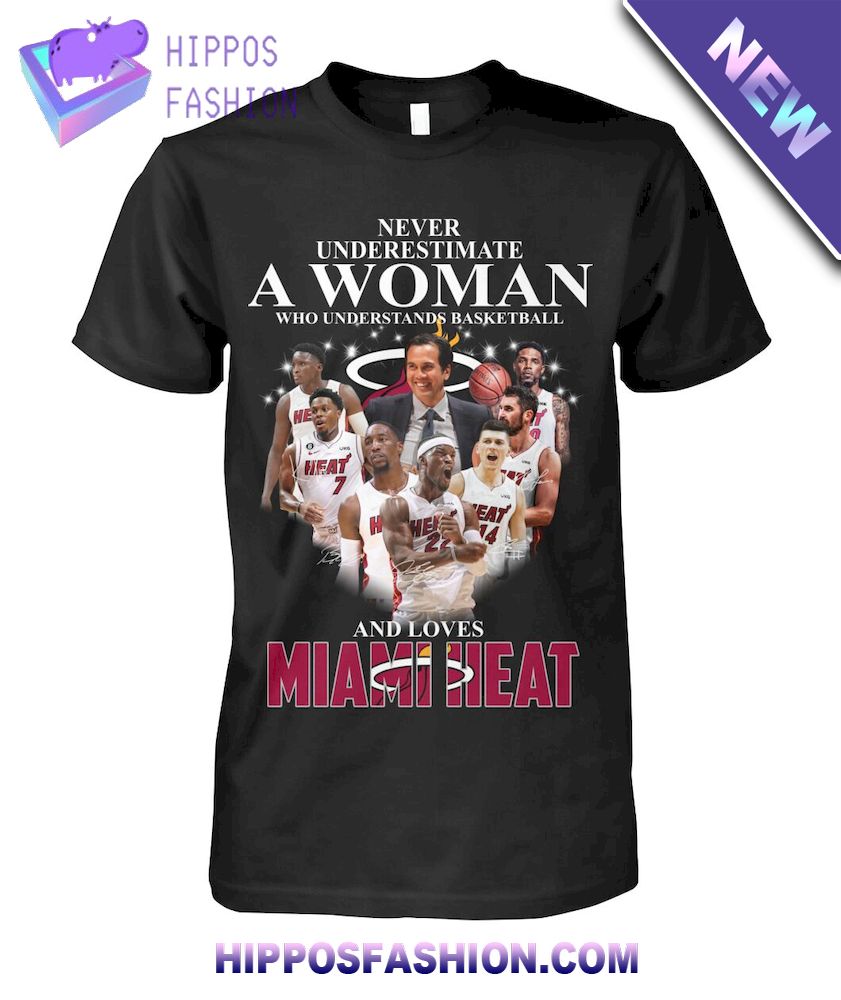 A Woman Lovers Miami Heat T Shirt D