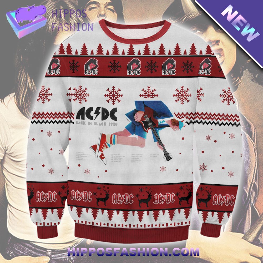 AD DC Back In Black Ugly Sweater