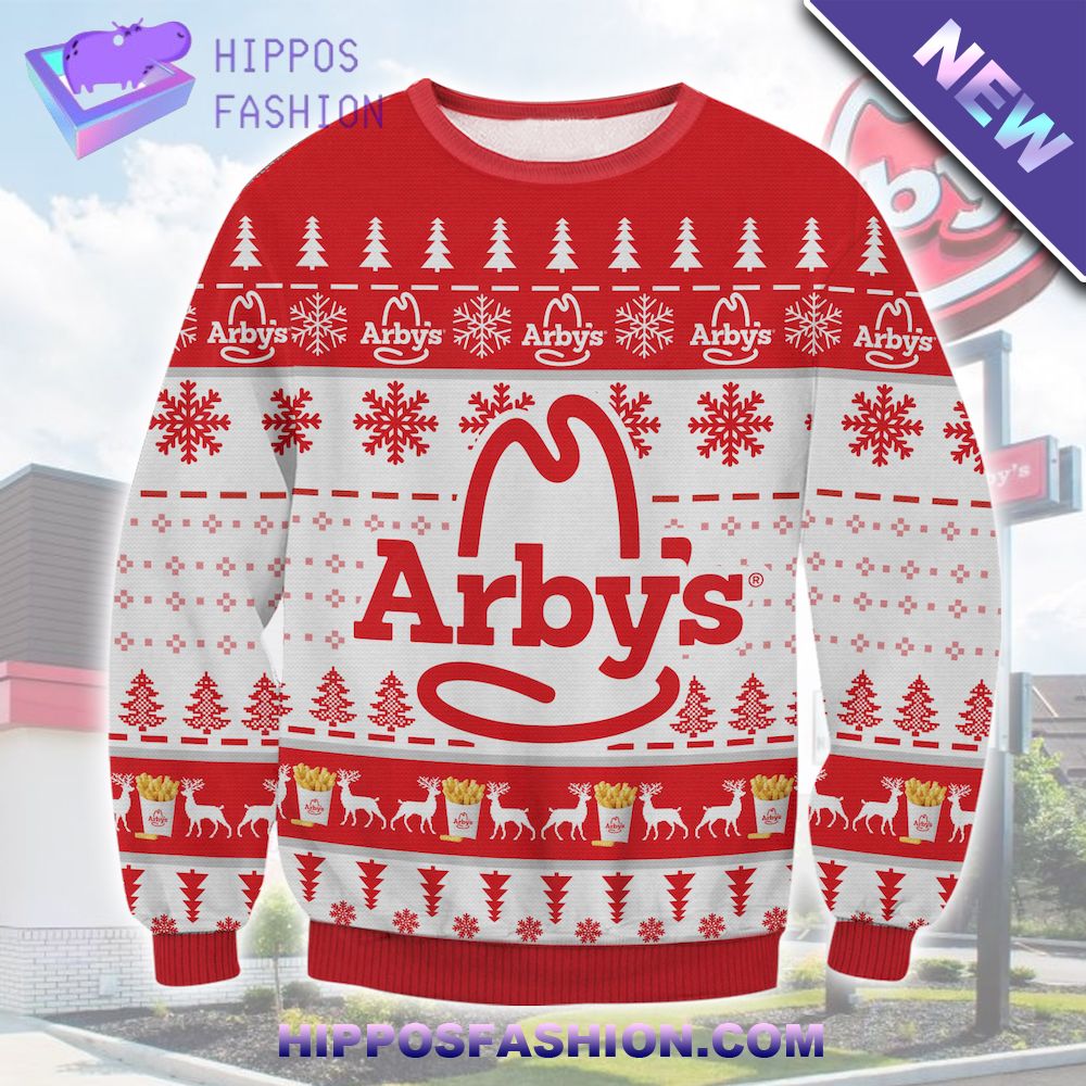 Arbys Xmas Red Ugly Christmas Sweater