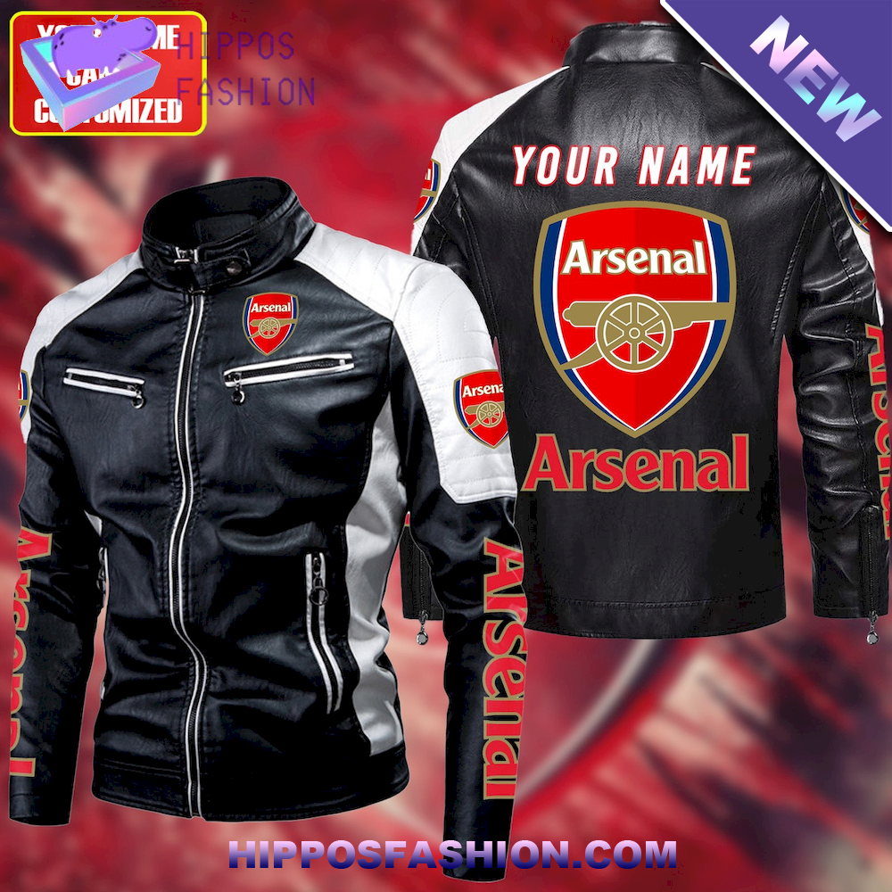 Arsenal EPL Premium Personalized Leather Bomber