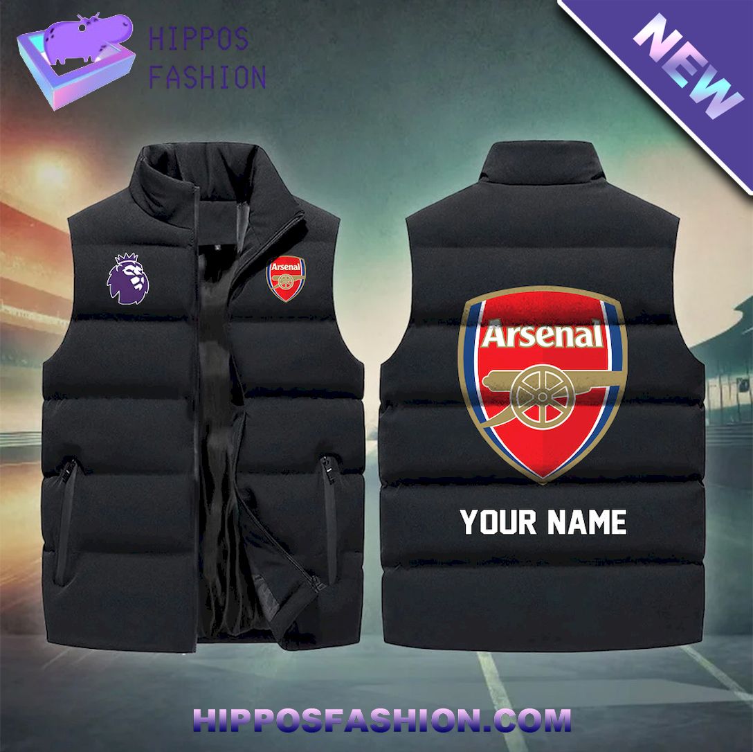 Arsenal Personalized Sleeveless Puffer Jacket