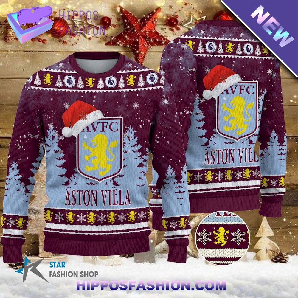 Aston Villa EPL Team Ugly Christmas Sweater