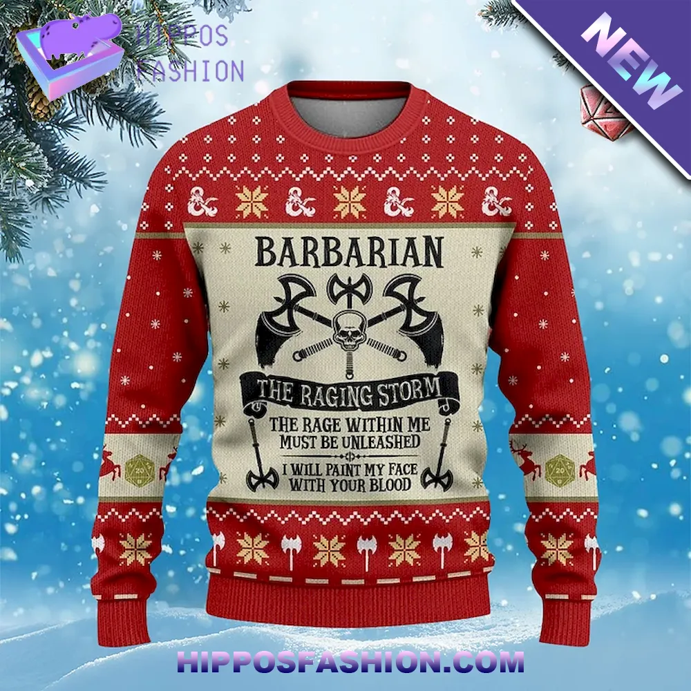 Barbarian The Raging Storm Ugly Christmas Sweater