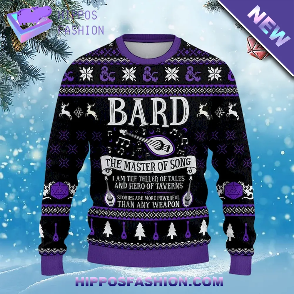 Bard Dungeon Master Ugly Christmas Sweater
