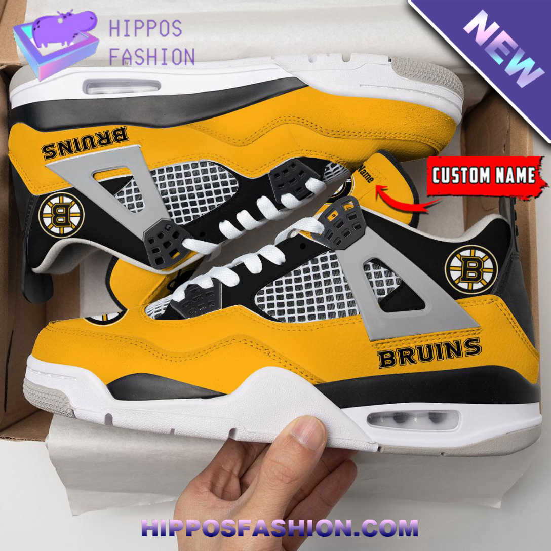 Boston Bruins Personalized Air Jordan 4 Sneaker