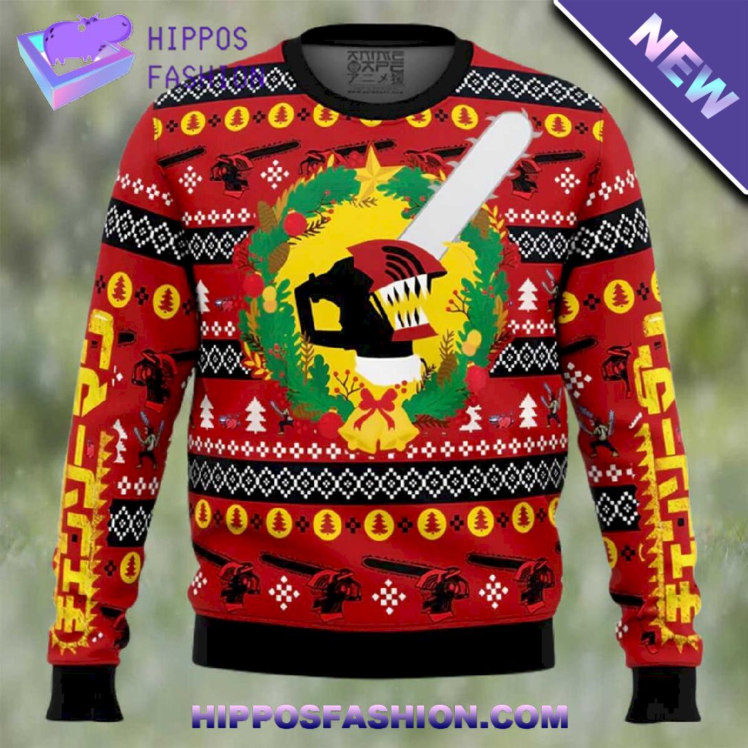 Christmas Dream Chainsaw Man Ugly Christmas Sweater HIGc.jpg