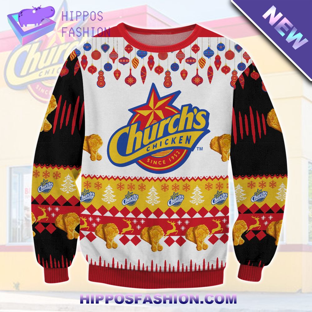 Churchs Chicken Ugly Christmas Sweater