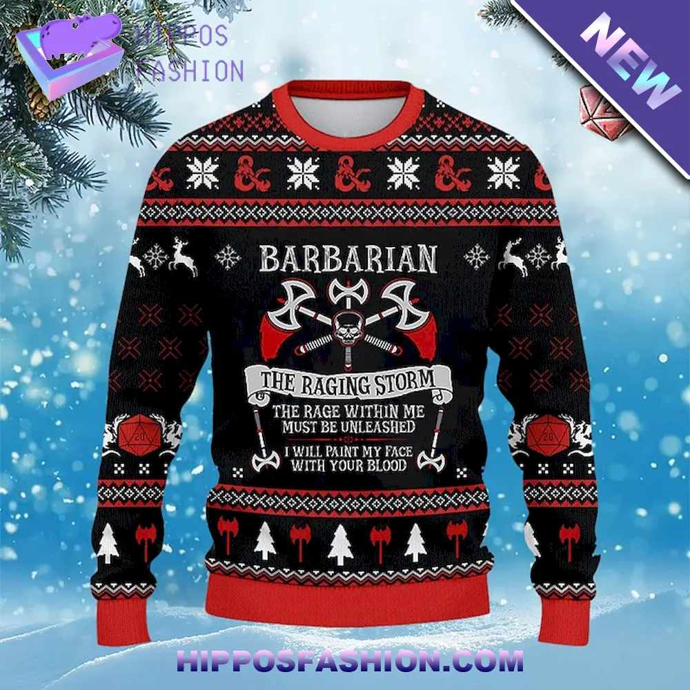 Classes Barbarian Ugly Christmas Sweater