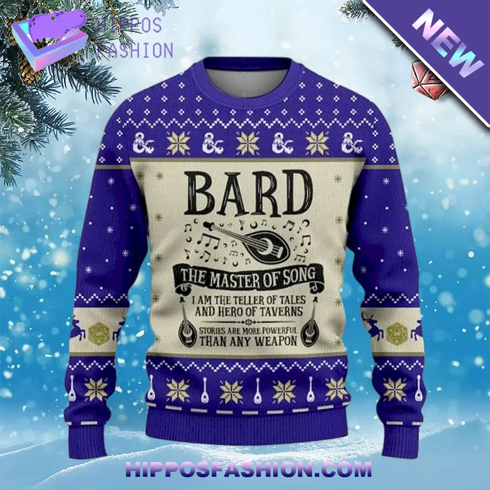 Classes Bard Blue Ugly Christmas Sweater