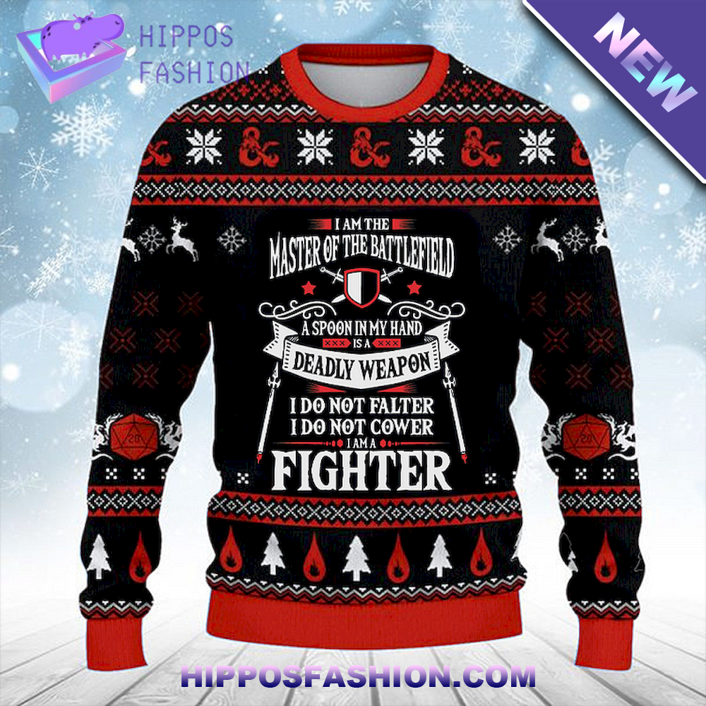 Classes Fighter Red Ugly Christmas Sweater