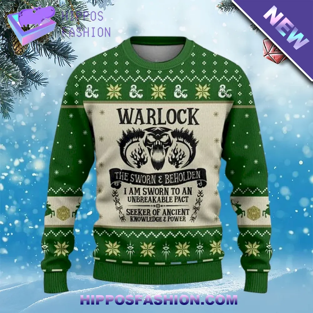 Classes Warlock Green Ugly Christmas Sweater