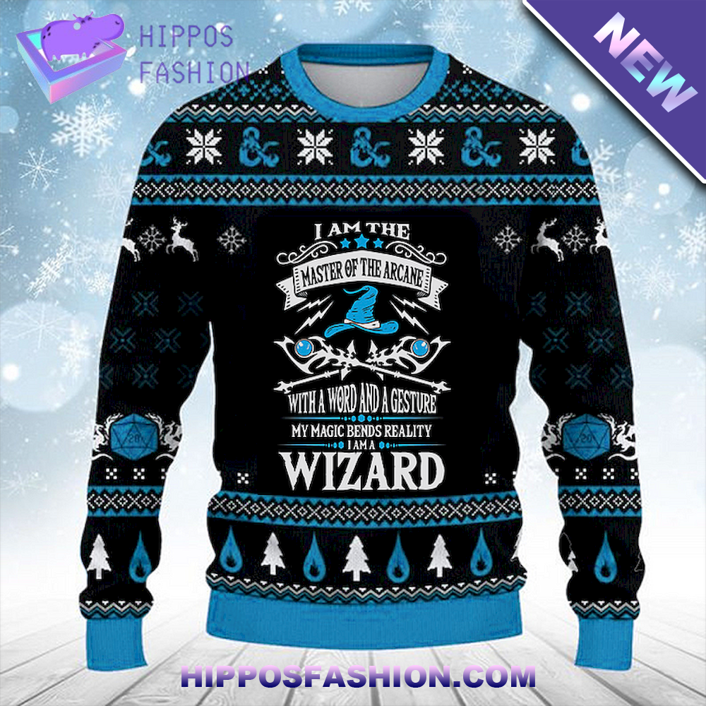 Classes Wizard Blue Ugly Christmas Sweater