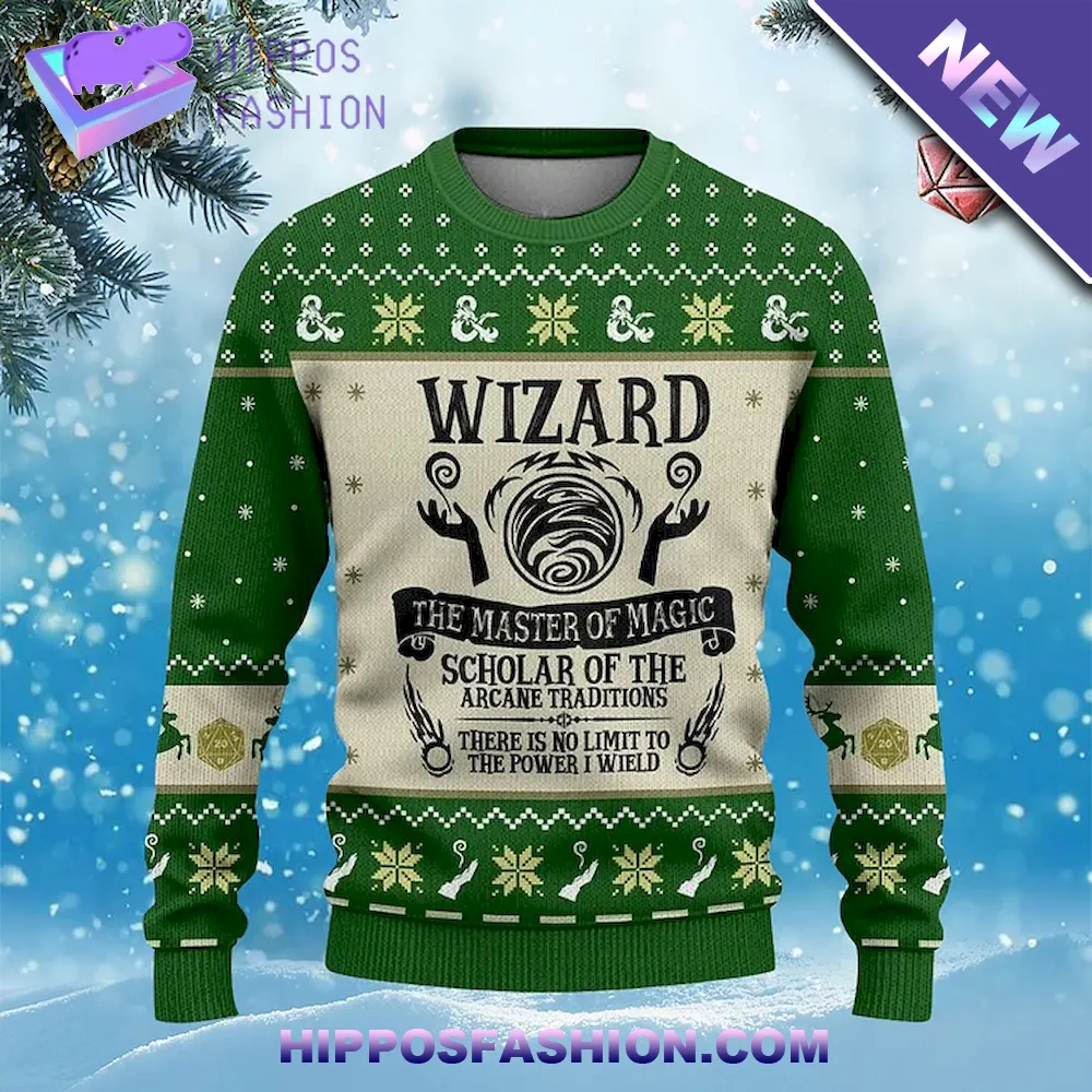 Classes Wizard Green Ugly Christmas Sweater