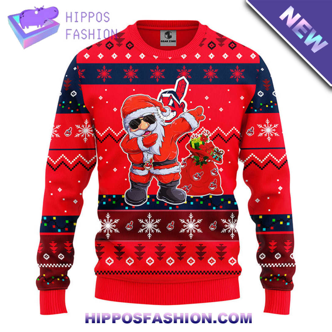 Cleveland Indians Dabbing Santa Claus Christmas Ugly Sweater rbpK.jpg