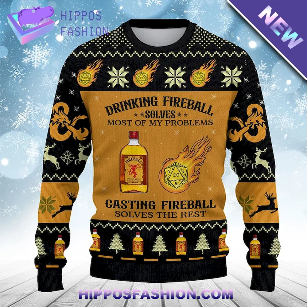 Dinking Fireball Class Ugly Christmas Sweater