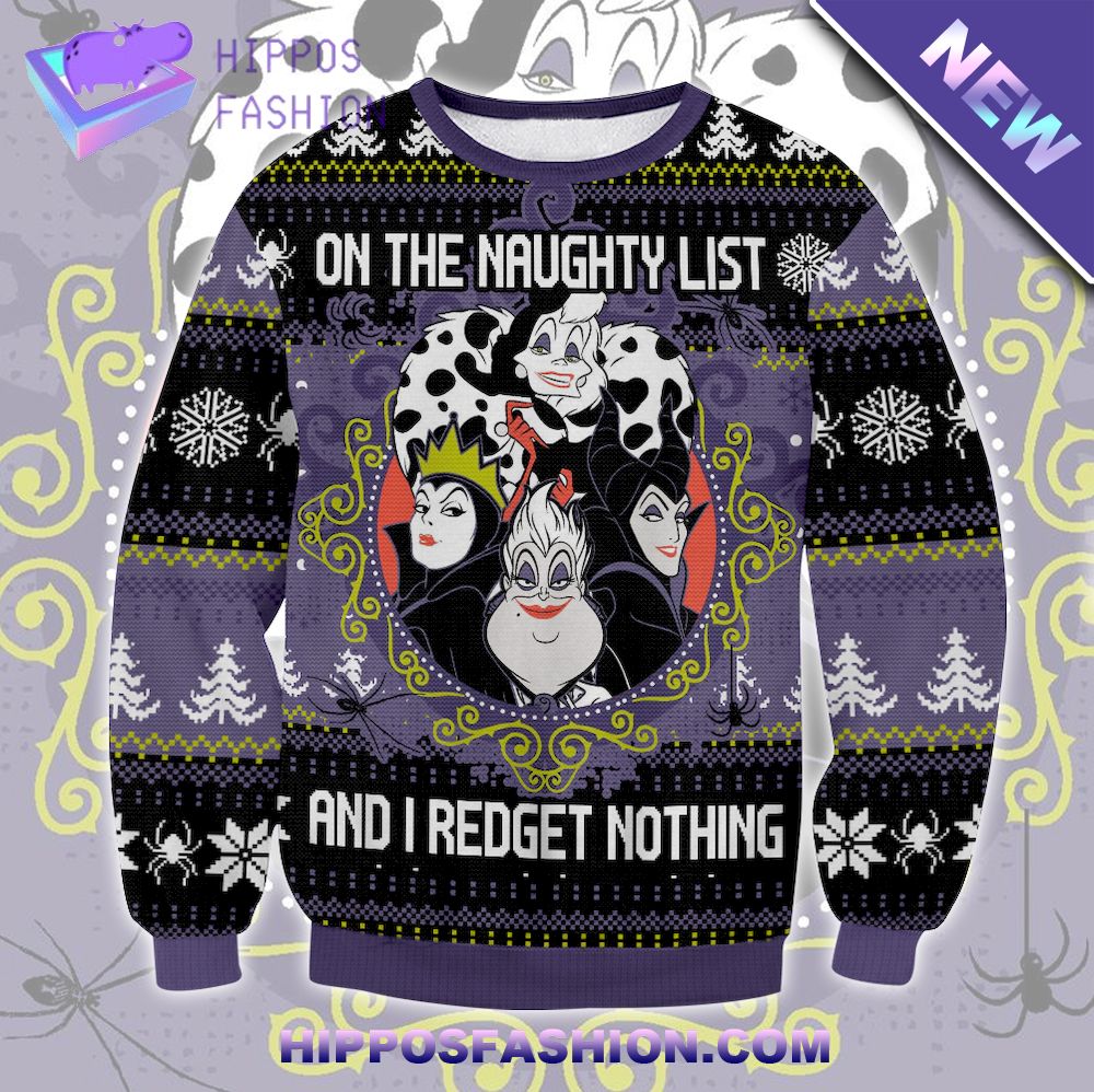 Disney Villains On The Naughty List Ugly Sweater