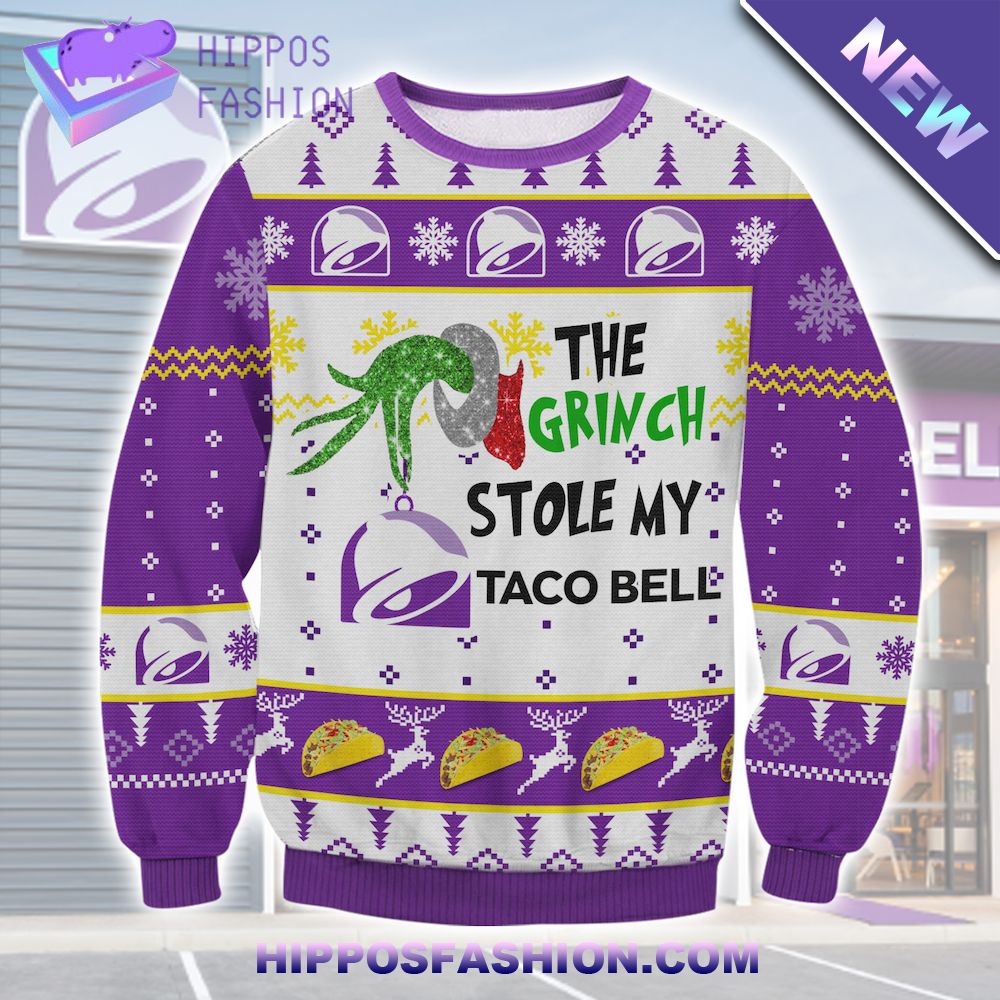Grinch Stole Taco Bell Ugly Christmas Sweater