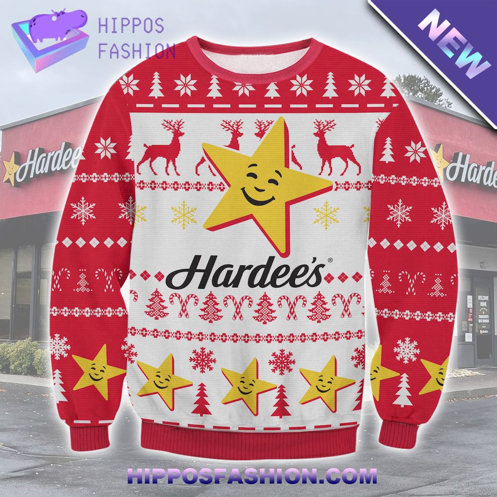 Hardees Star Ugly Christmas Sweater