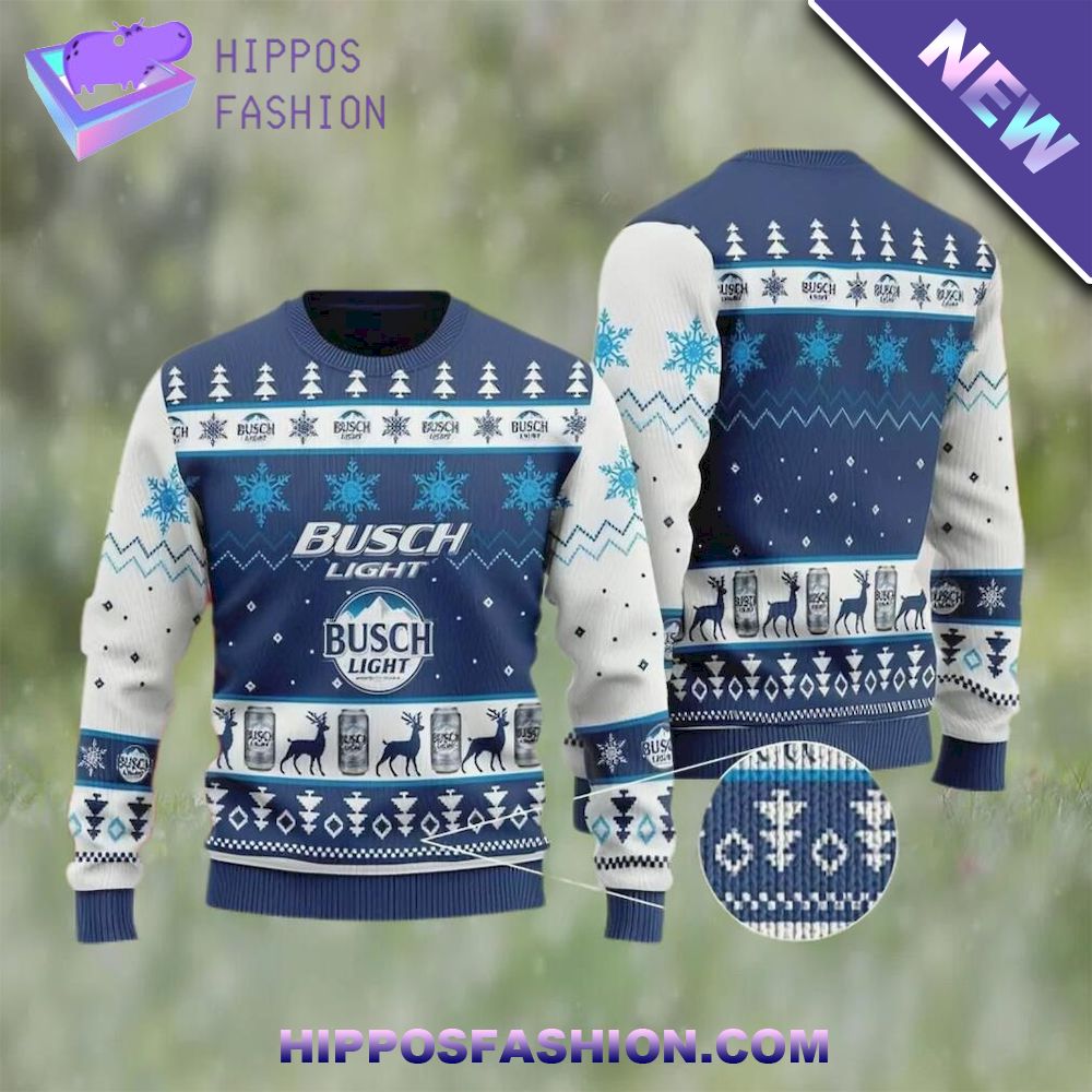 International Beer Day Busch Light Beer Classic Ugly Christmas Sweater