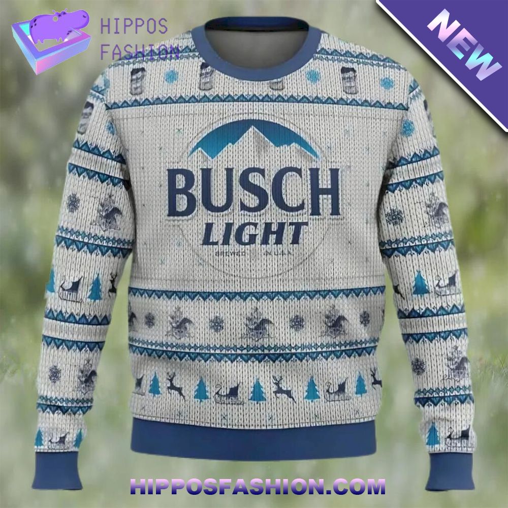 International Beer Day Busch Light Beer Special Ugly Christmas Sweater