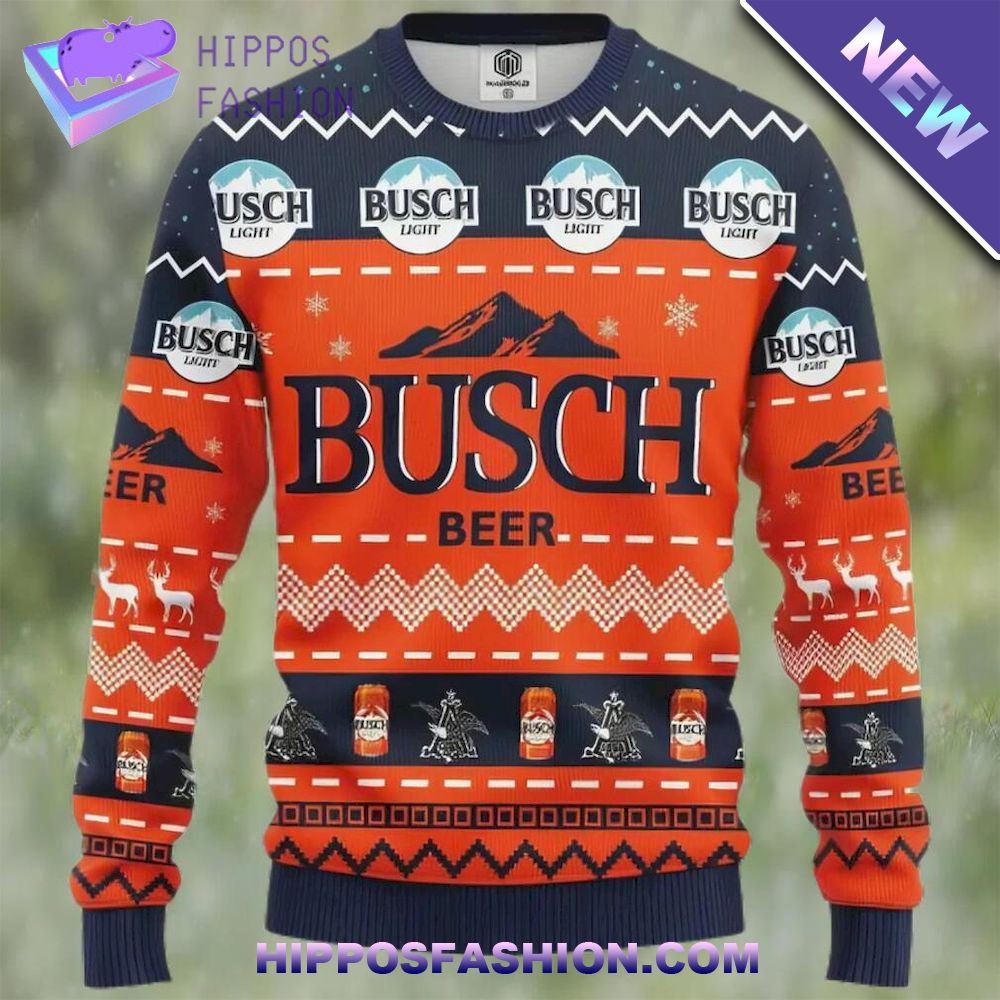 International Beer Day Busch Light Beer Trending Ugly Christmas Sweater