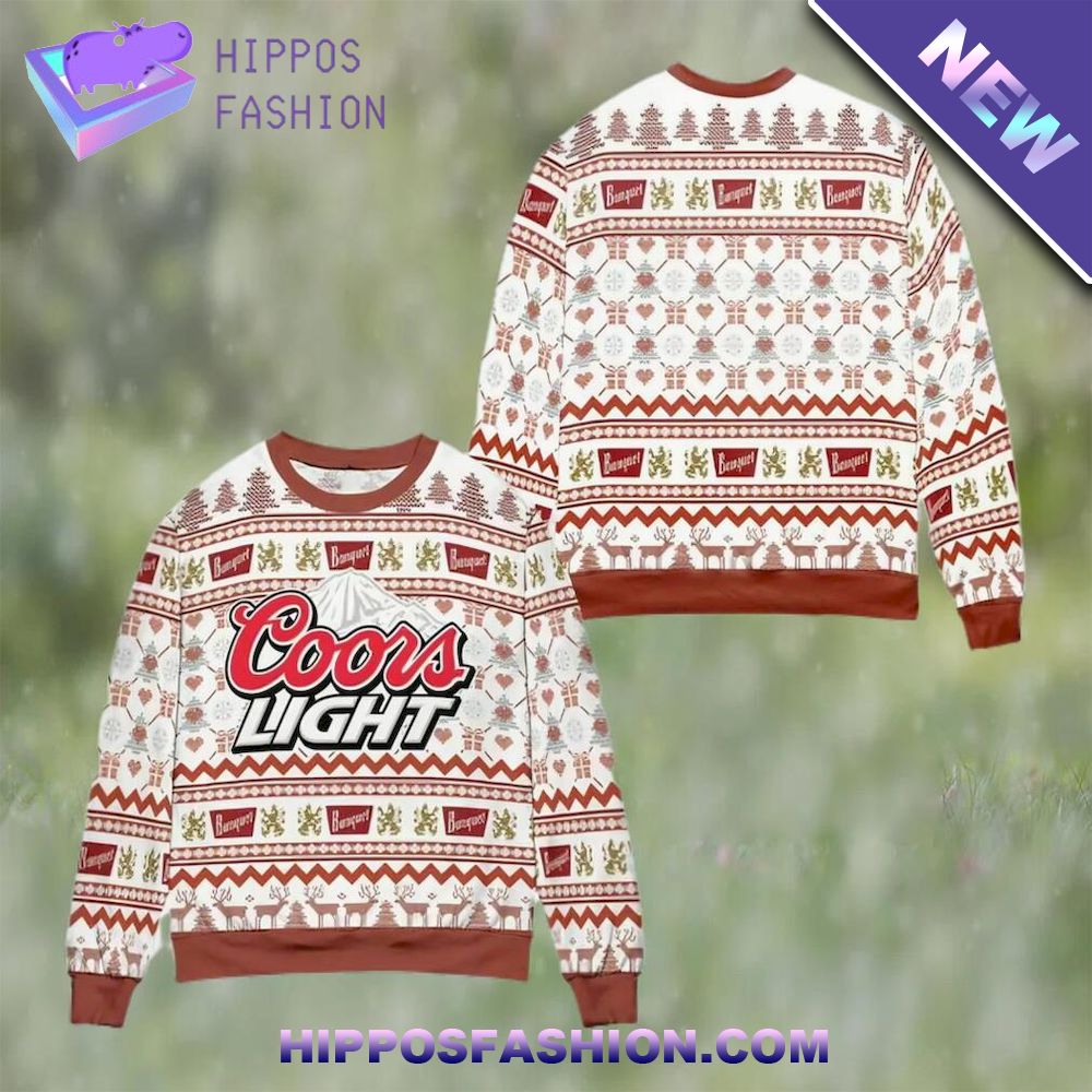 International Beer Day Coors Light Beer Ugly Christmas Sweater
