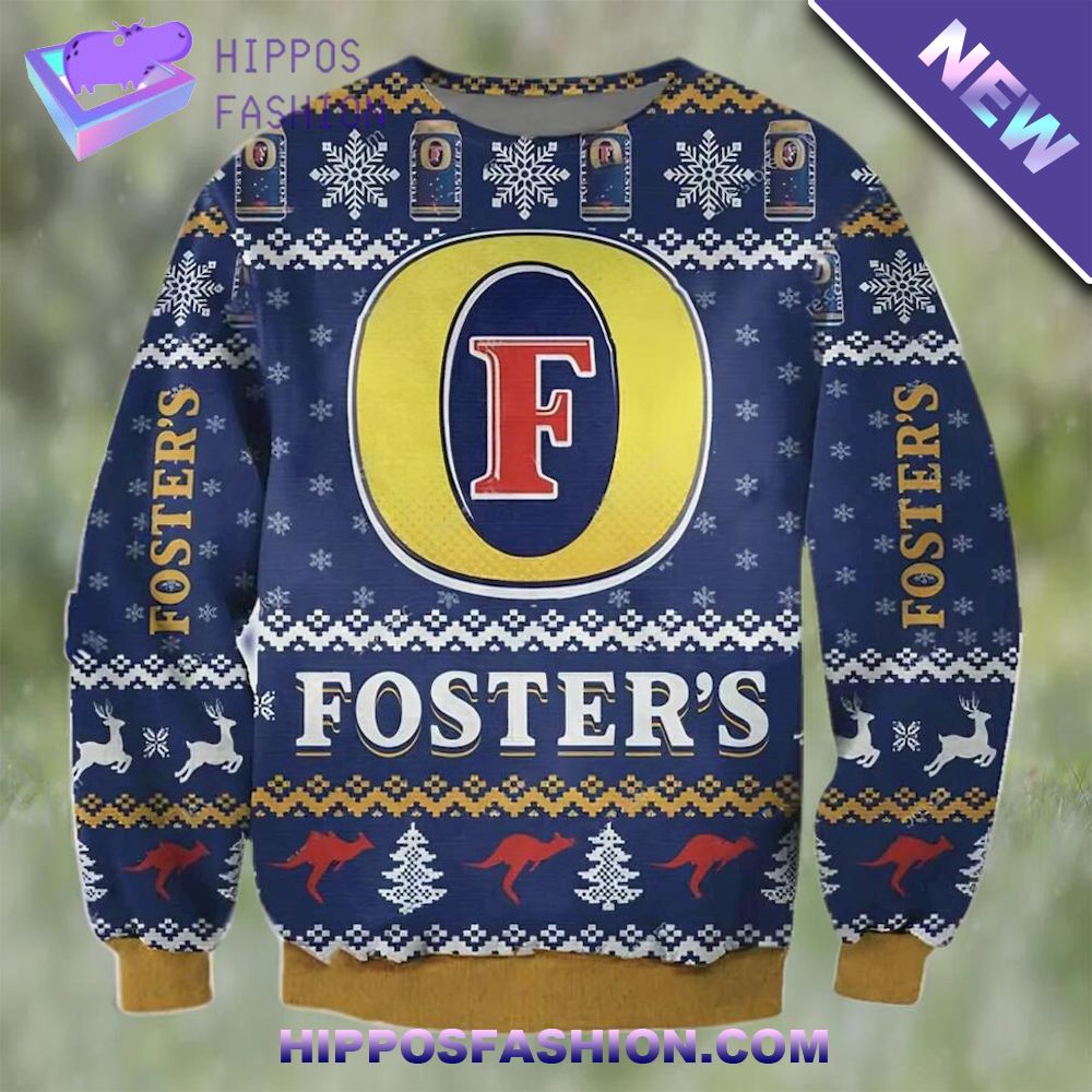 International Beer Day Fosters Beer Ugly Christmas Sweater