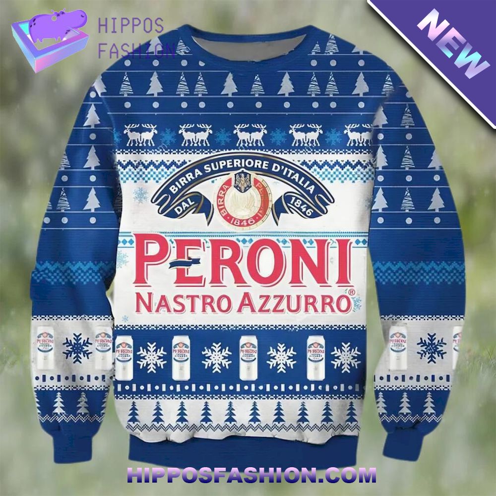 International Beer Day Peroni Nastro Azzurro Beer Ugly Christmas Sweater