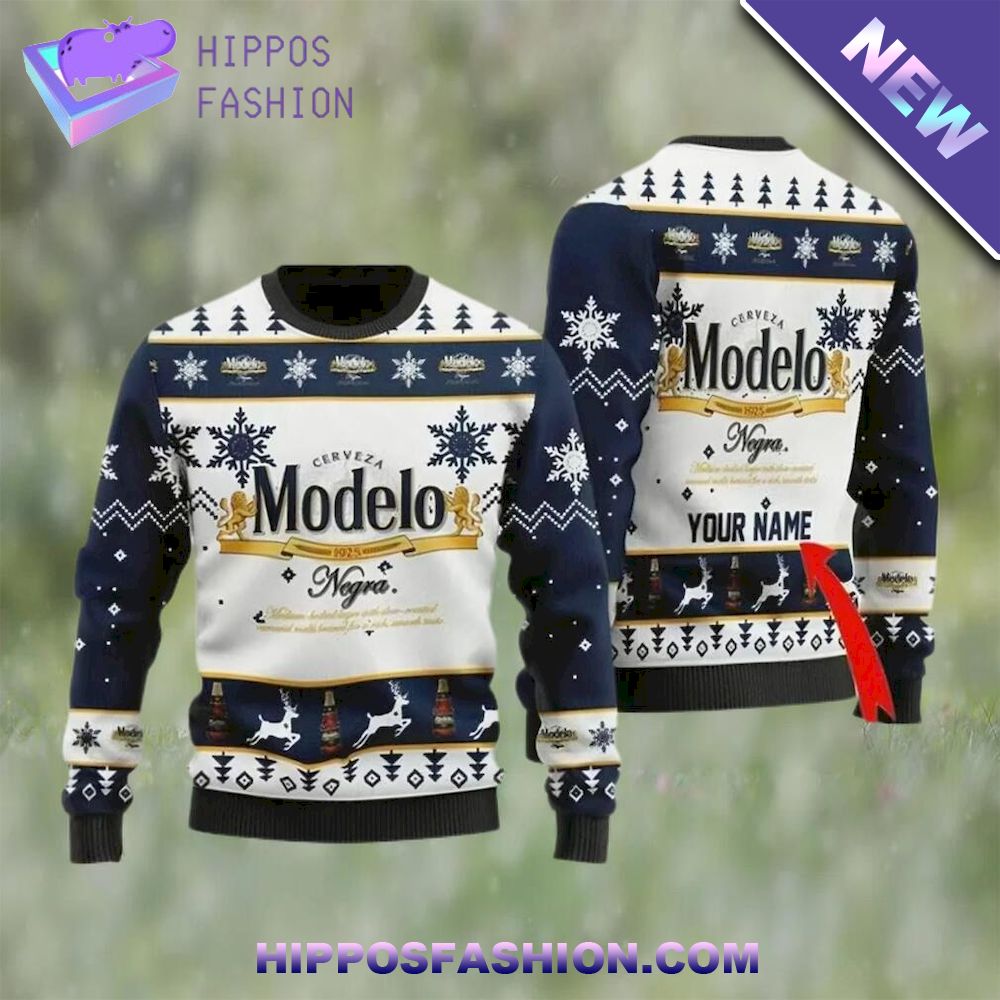 International Beer Day Personalized Modelo Beer Ugly Christmas Sweater