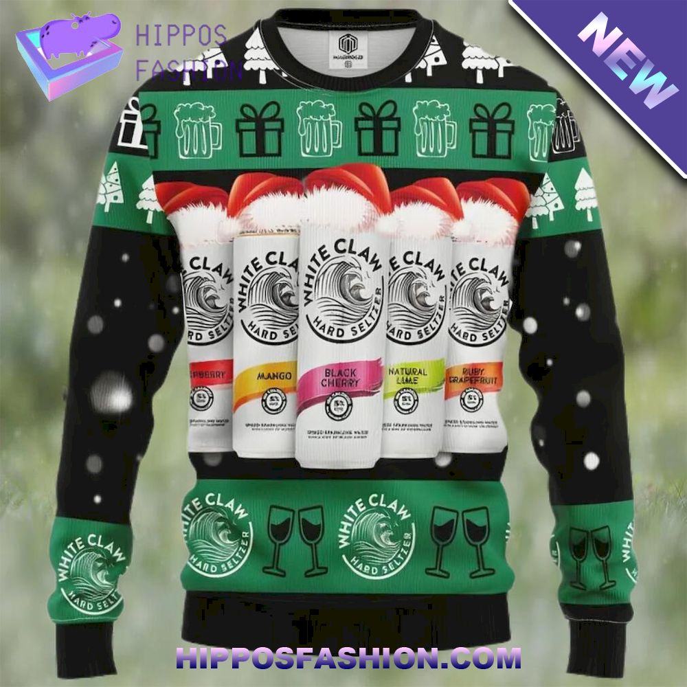 International Beer Day White Claw Beer Ugly Christmas Sweater