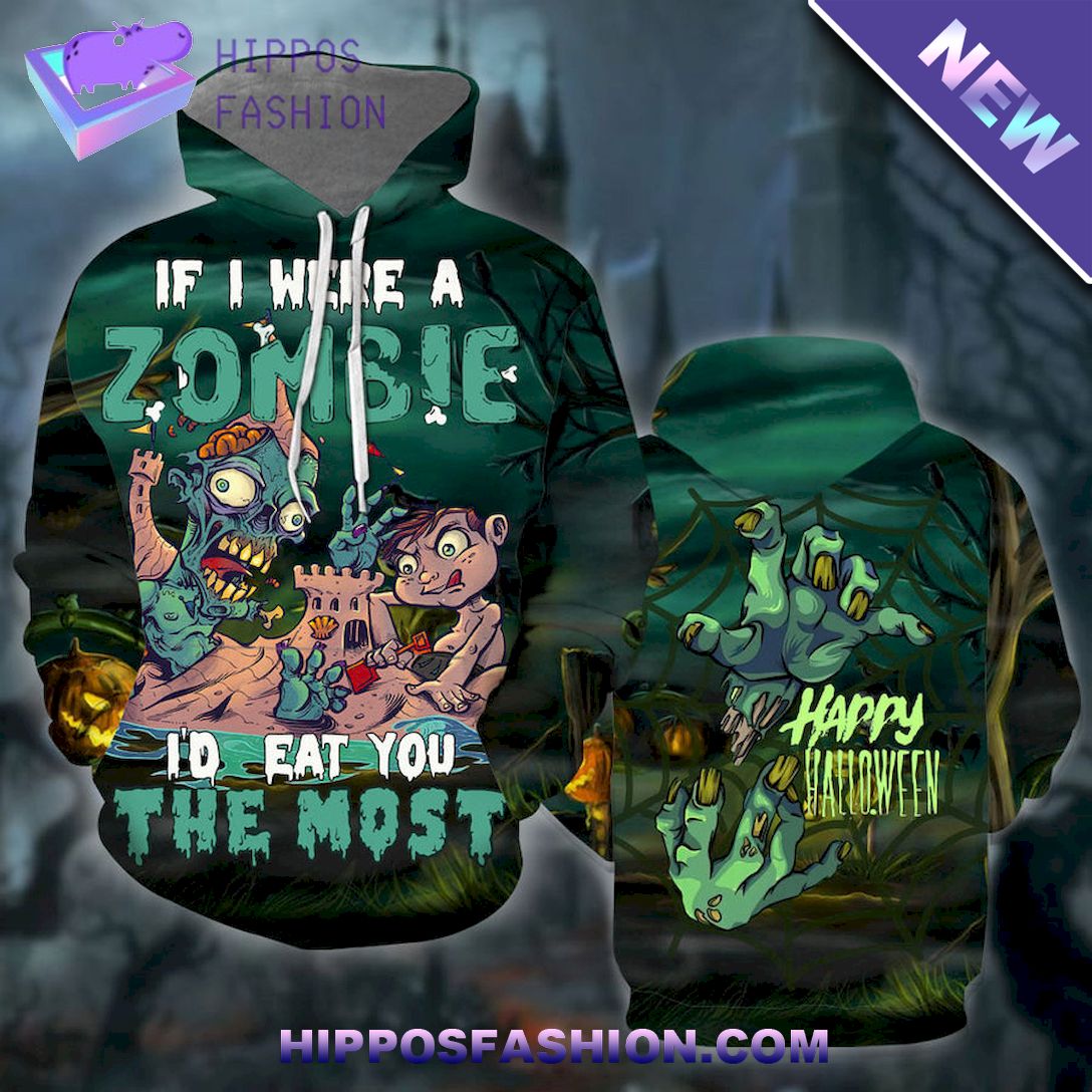 If I Were A Zombie Halloween Hoodie D