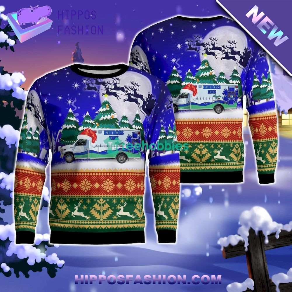 Kinross, Michigan, Kinross EMS Christmas AOP Ugly Sweater For Men Women