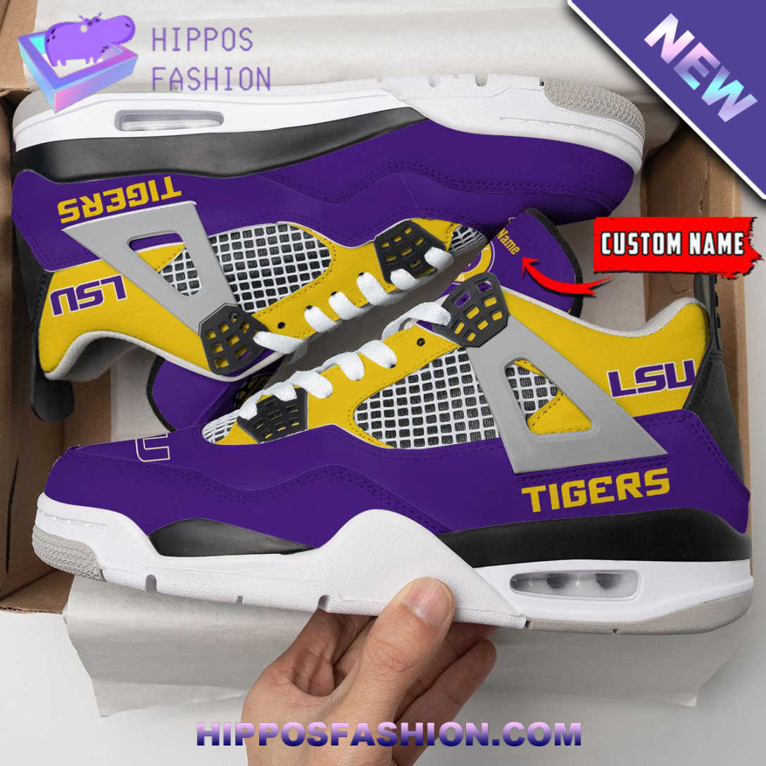 LSU Tigers Personalized Air Jordan 4 Sneaker