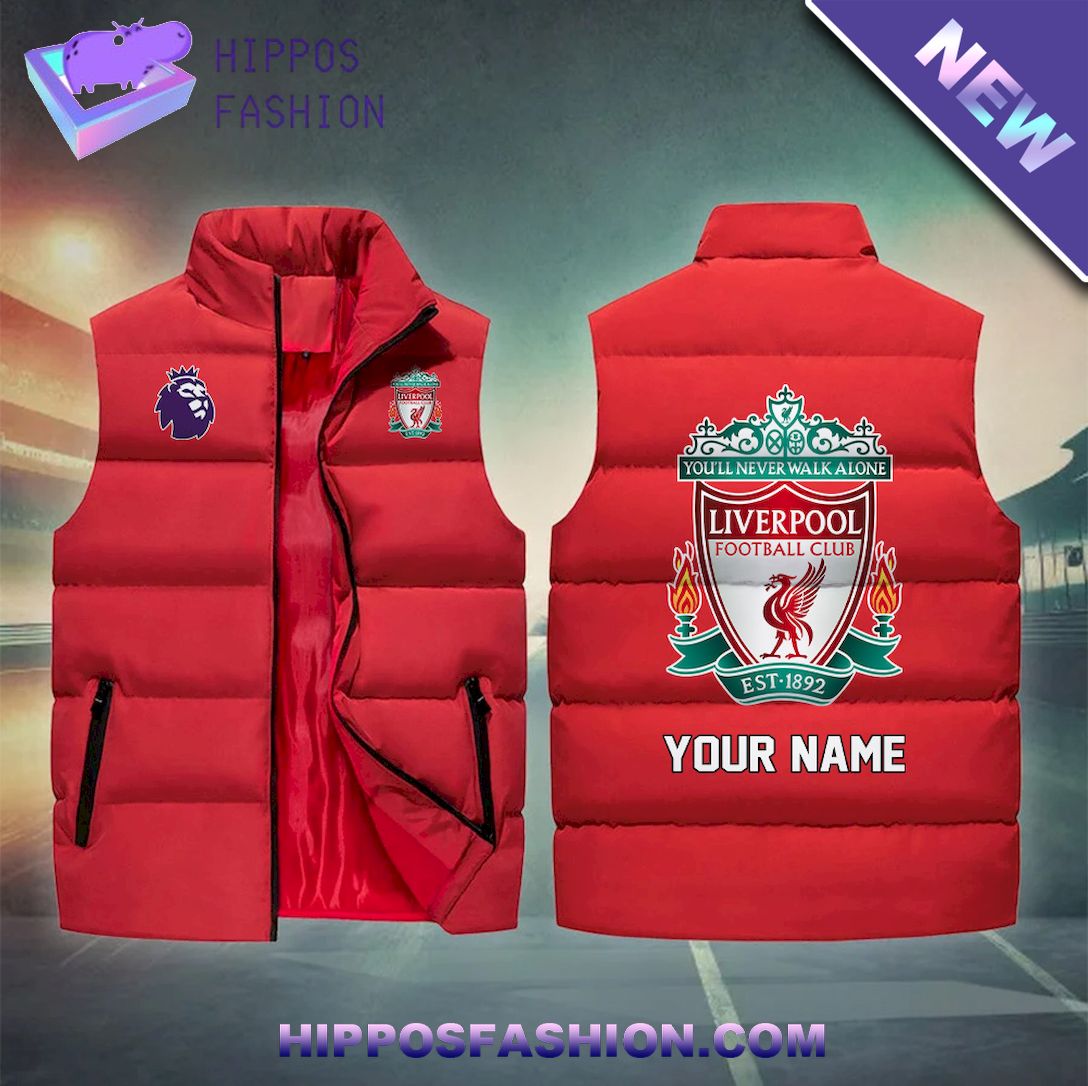 Liverpool Personalized Sleeveless Puffer Jacket