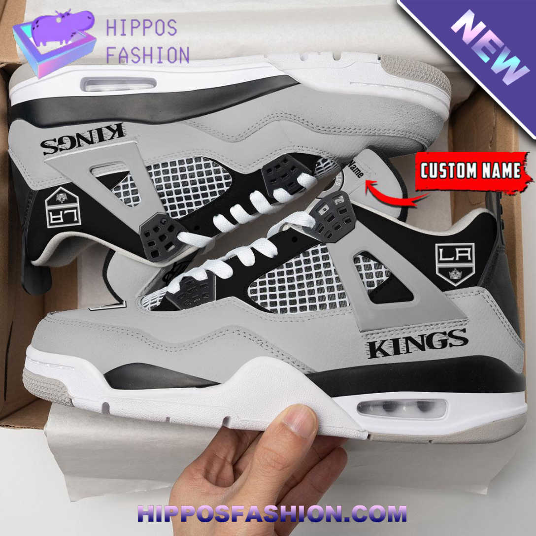 Los Angeles Kings Personalized Air Jordan 4 Sneaker