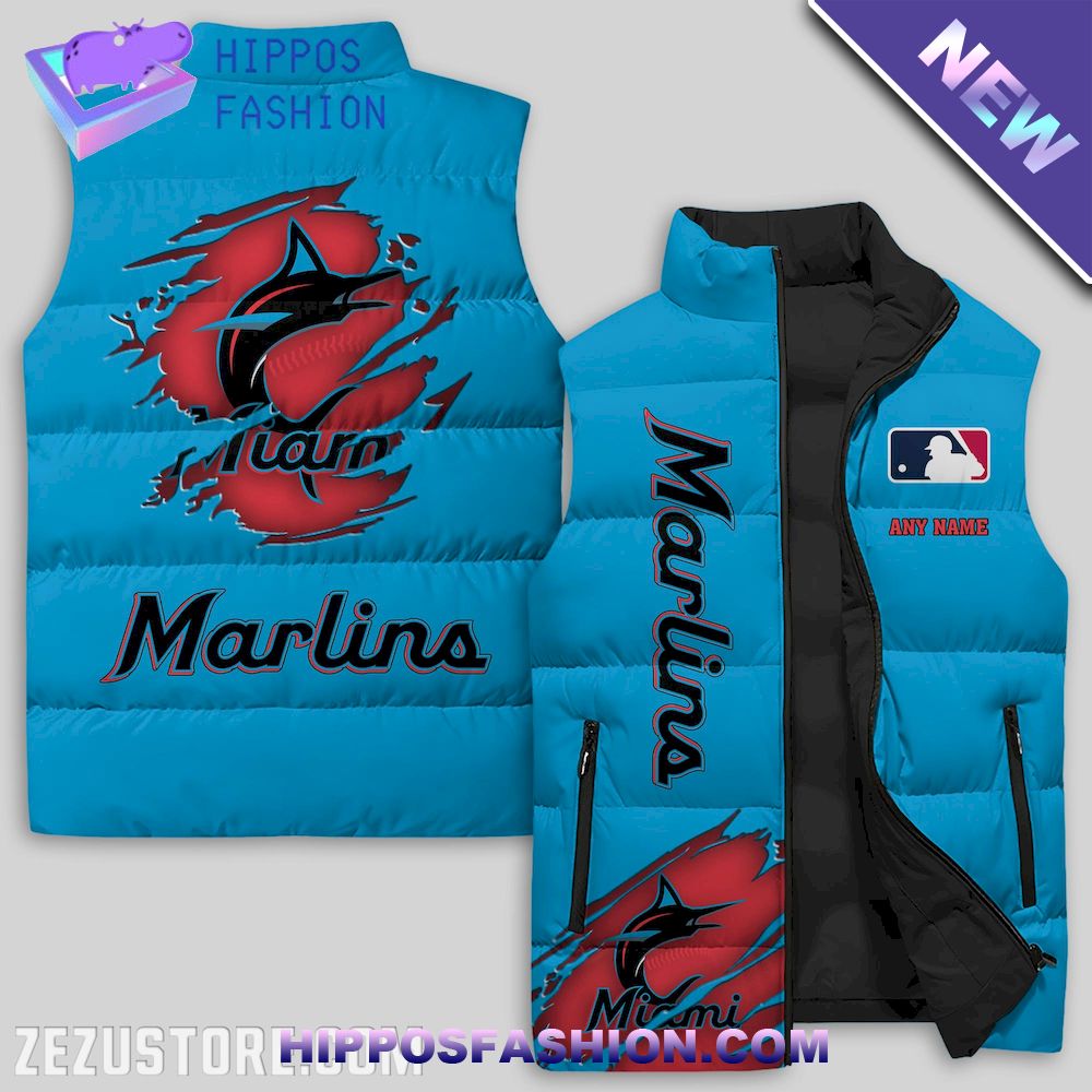 Miami Marlins MLB Personalized Puffer Jacket