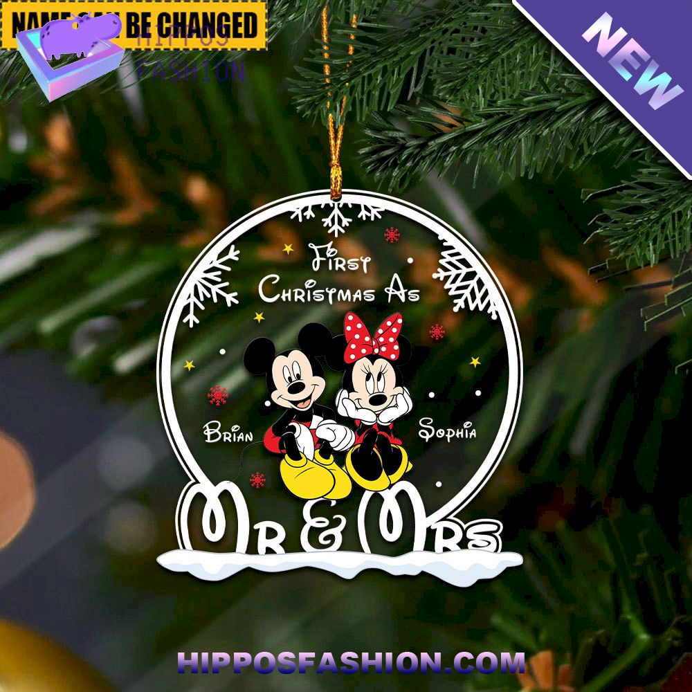 Mickey Couple Personalized Custom Shaped Acrylic Ornament