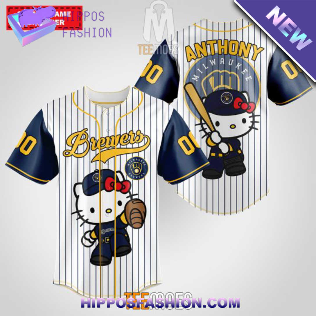 Milwaukee Brewers Hello Kitty Personalized Baseball Jersey TzQD.jpg