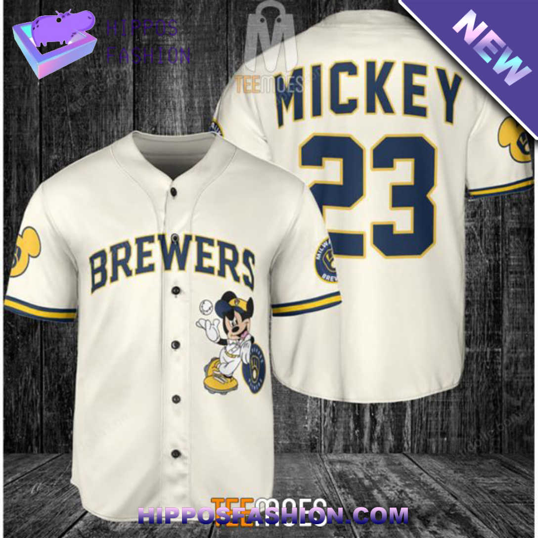 Milwaukee Brewers Mickey Cream Customized Baseball Jersey TTBtL.jpg