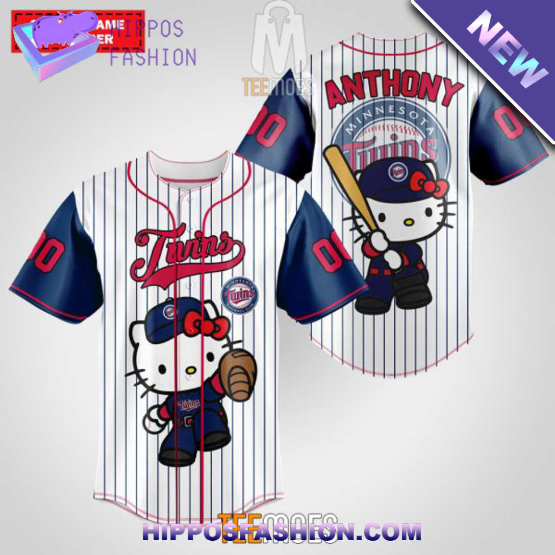 Minnesota Twins Hello Kitty Personalized Baseball Jersey ricvW.jpg