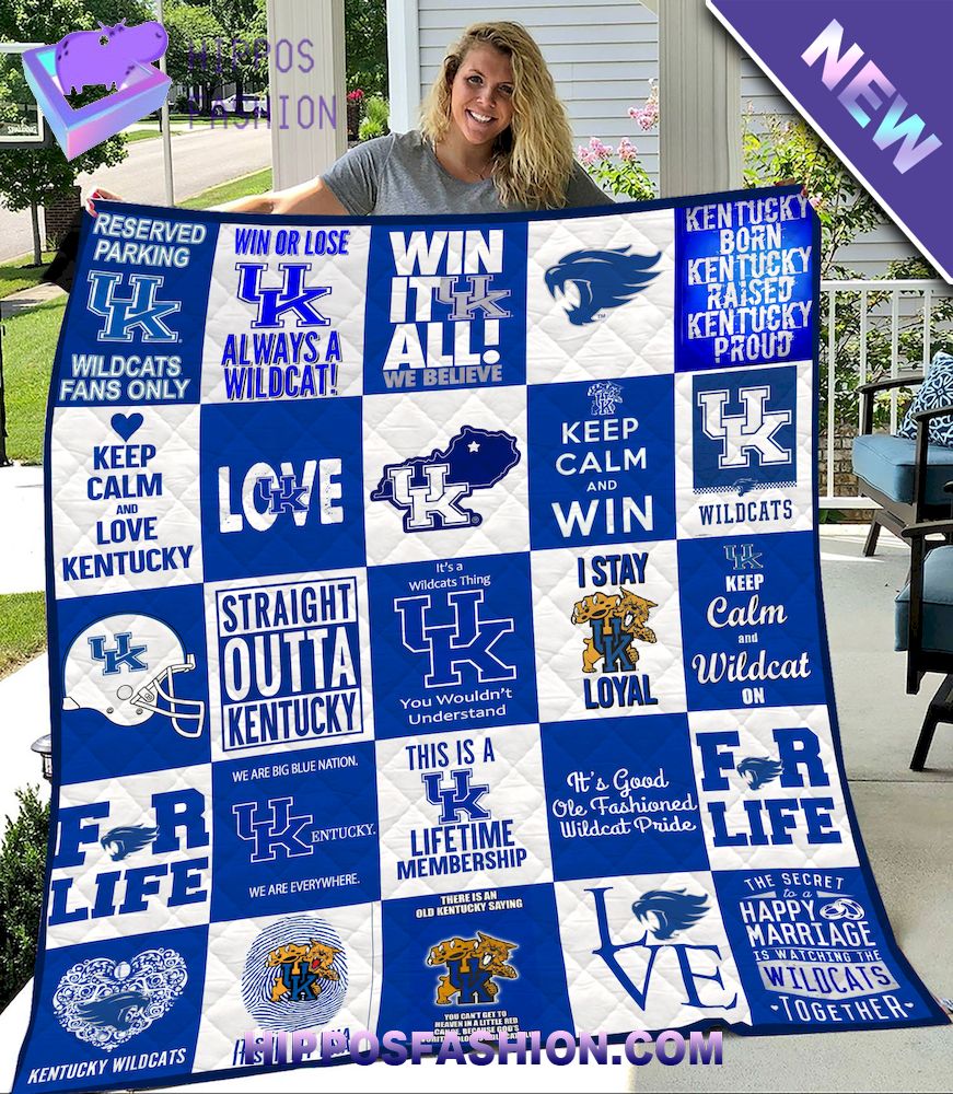 NCAA Kentucky Wildcats M Quilt Blanket