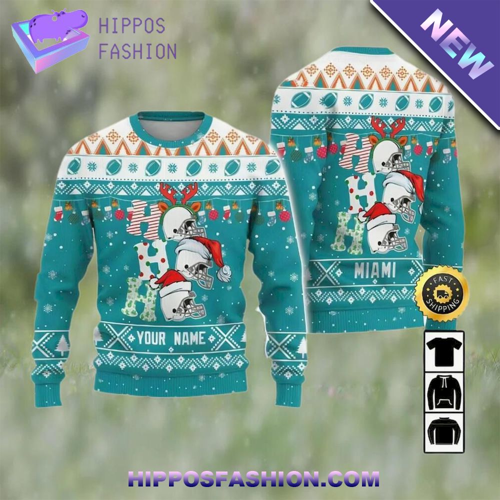 National Football League Miami Dolphins Personalized Ugly Christmas Sweater