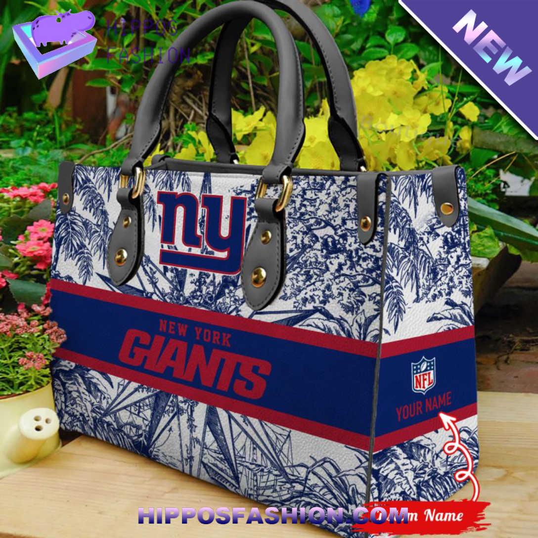 New York Giants NFL Custom Name Leather HandBag