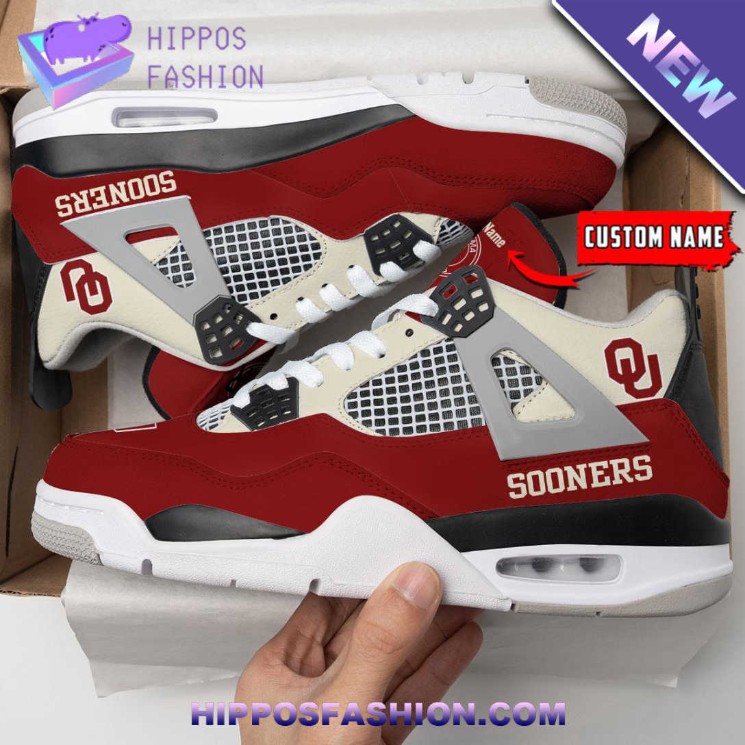 Oklahoma Sooners Personalized Air Jordan 4 Sneaker