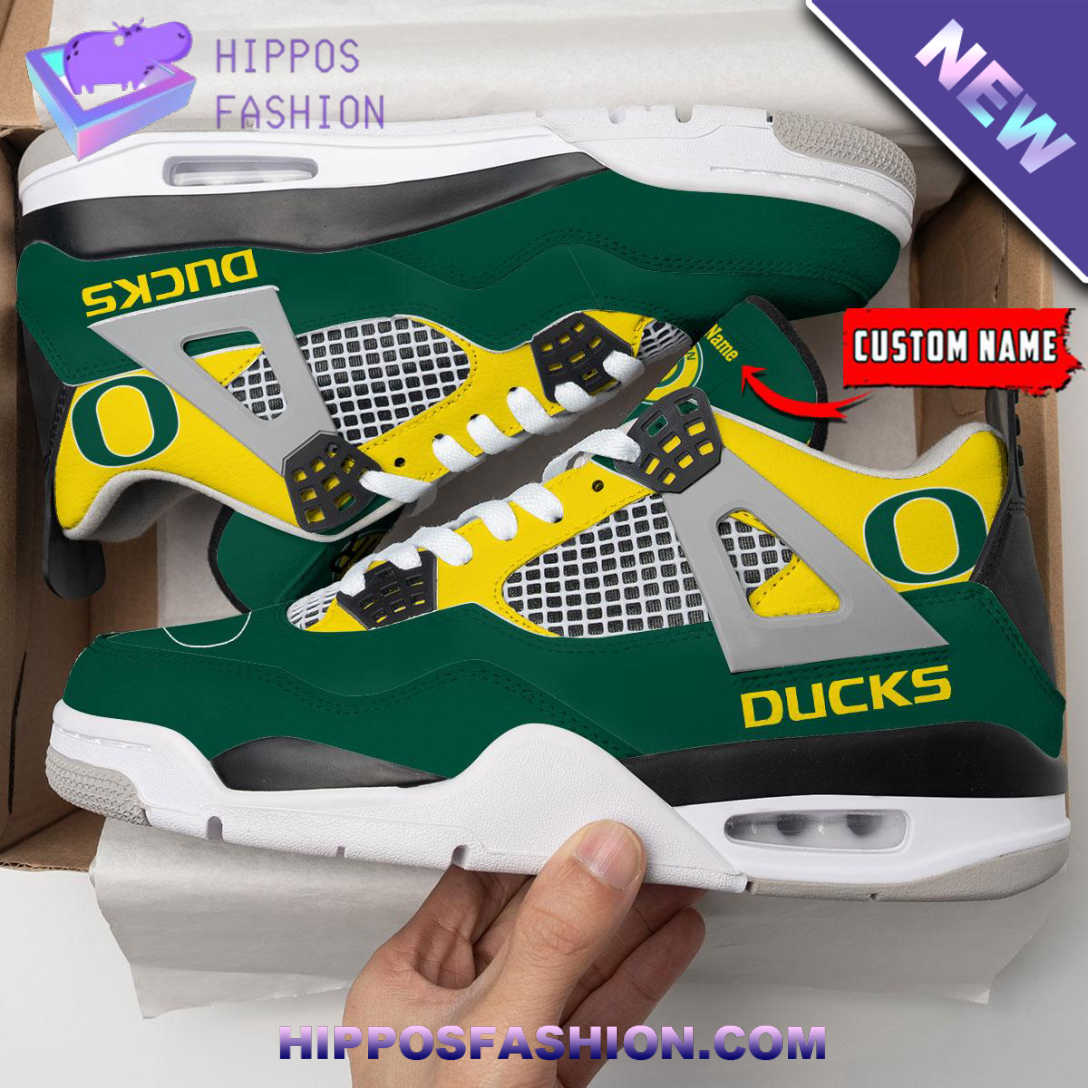 Oregon Ducks Personalized Air Jordan 4 Sneaker