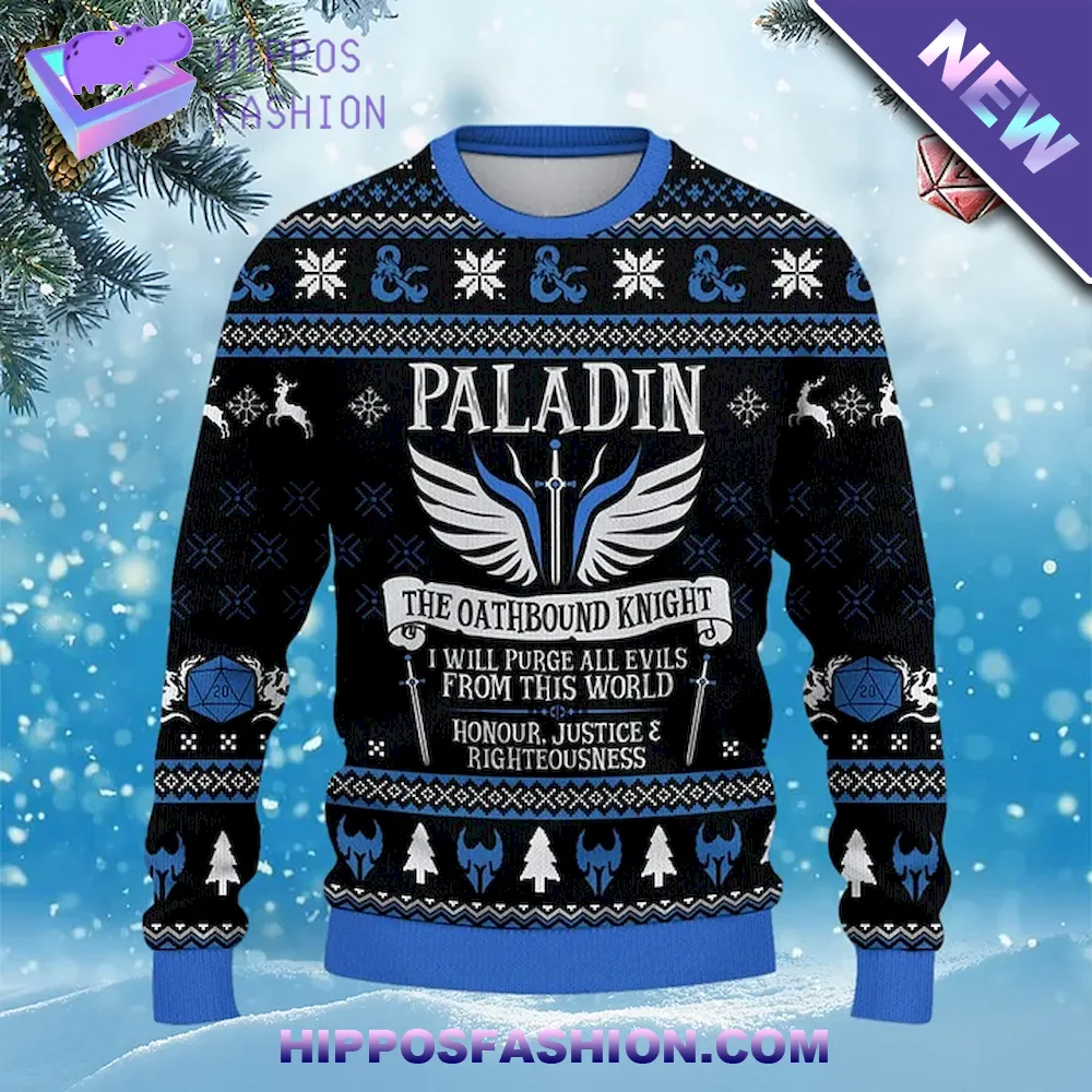 Paladin Dungeon Master Ugly Christmas Sweater