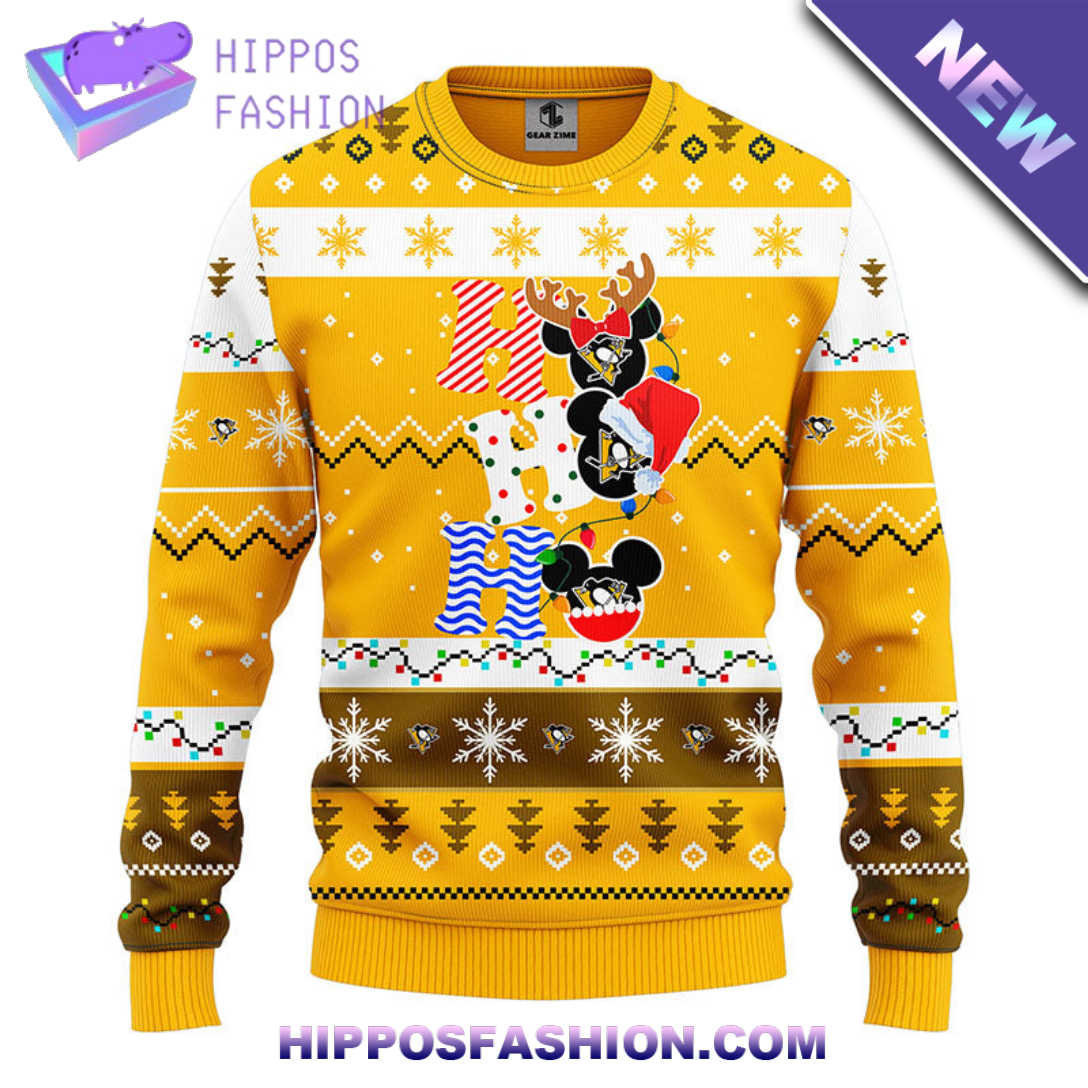 Pittsburgh Penguins Hohoho Mickey Christmas Ugly Sweater evG.jpg