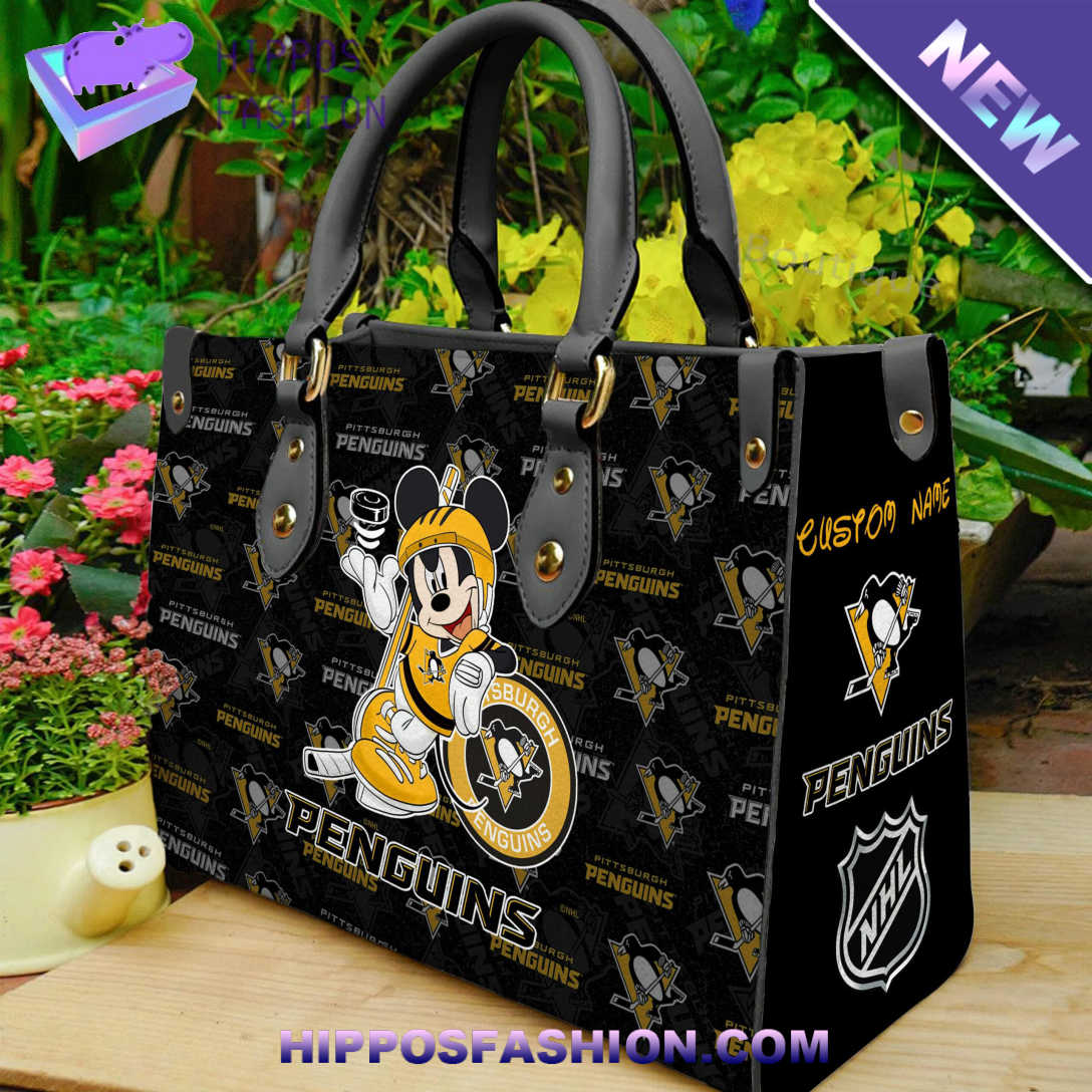 Pittsburgh Penguins Mickey Women Leather Hand Bag QwE.jpg