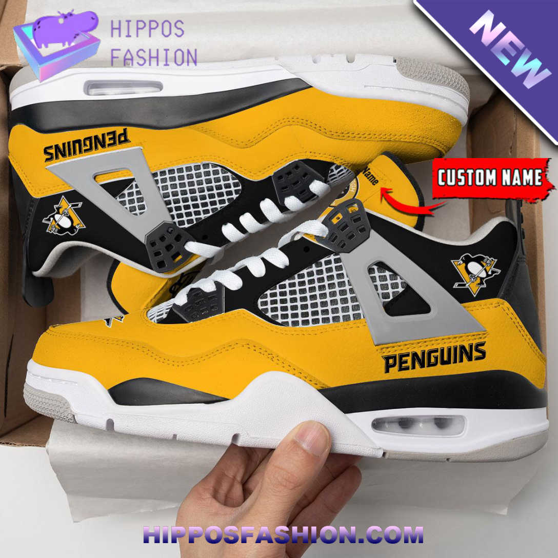 Pittsburgh Penguins Personalized Air Jordan 4 Sneaker