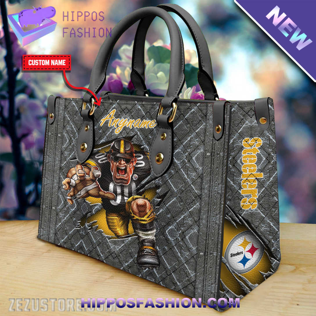 Pittsburgh Steelers NFL Team Personalized Leather HandBag